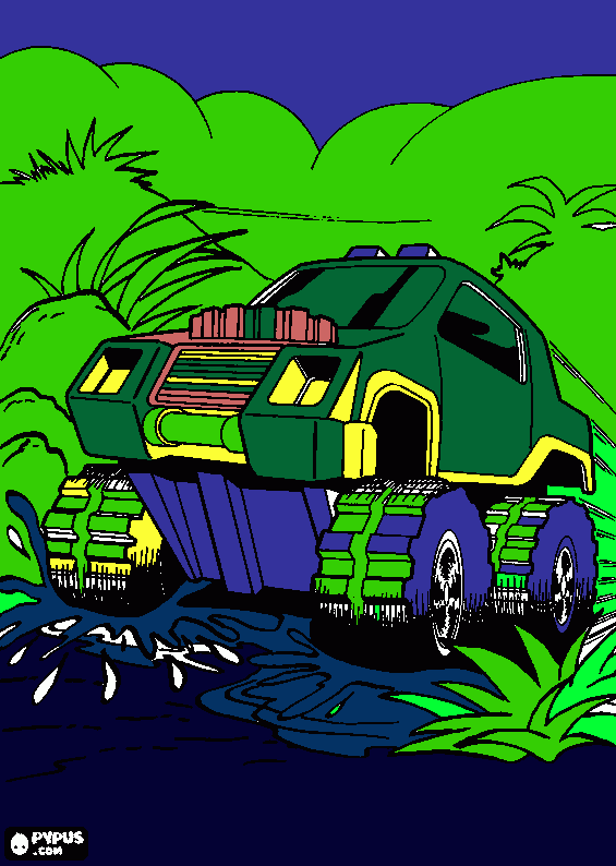 kolorowanka monster truck w działaniu