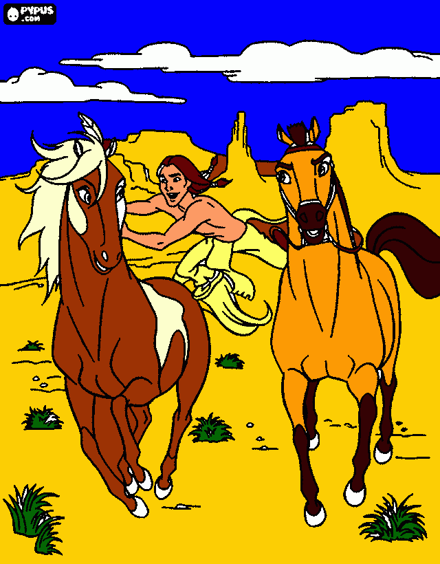 kolorowanka mustang i rosa