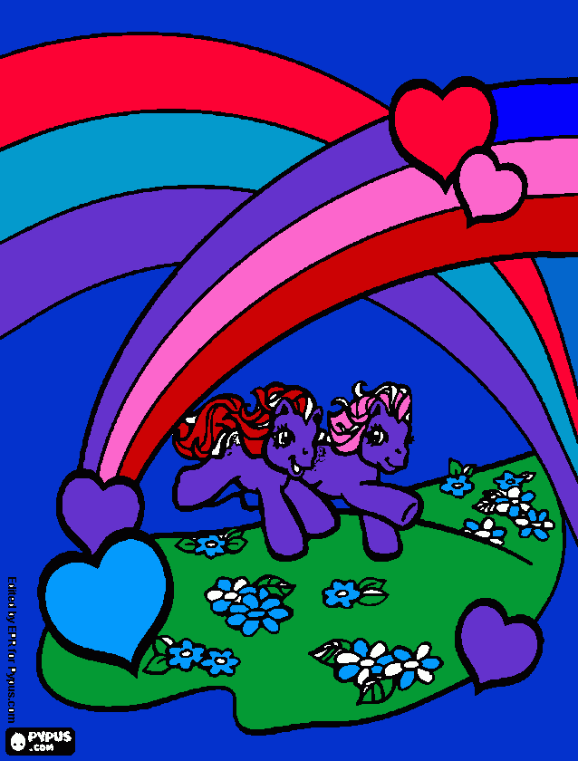 kolorowanka My Little Pony biegaja po lace