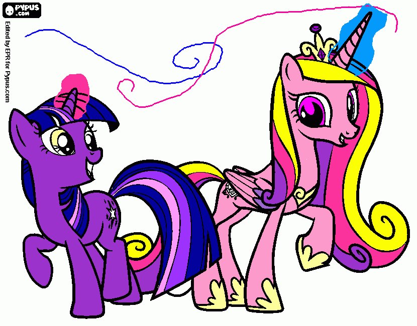kolorowanka my little pony twilight sparkle i cadance