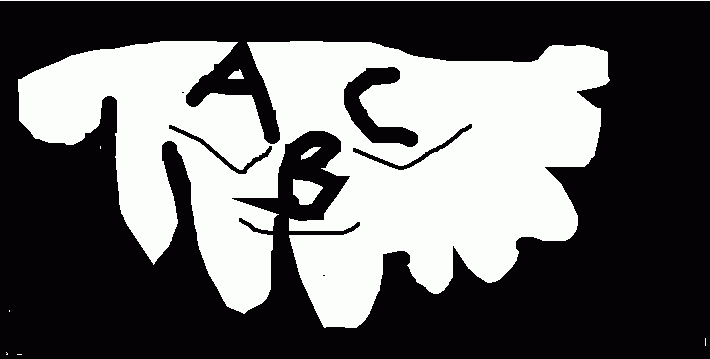 kolorowanka na chmurce pisze napis ABC