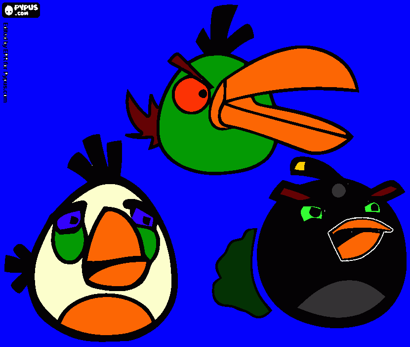 kolorowanka oto część dróżyny ANGRY BIRDS 