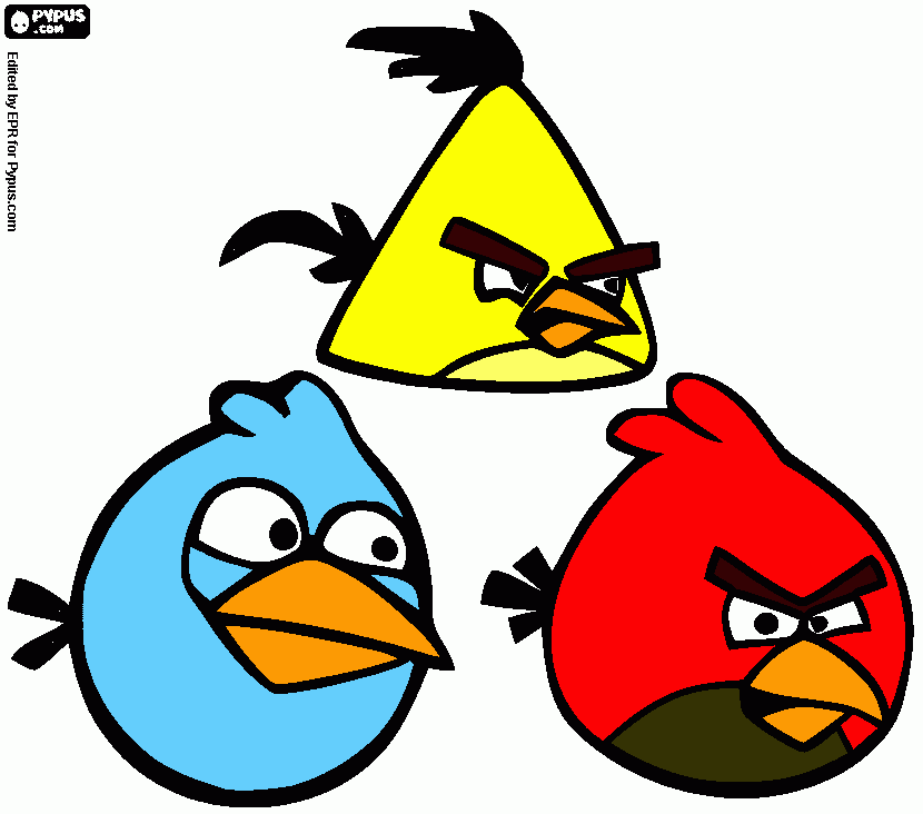kolorowanka oto fajowe ANGRY BIRDS!