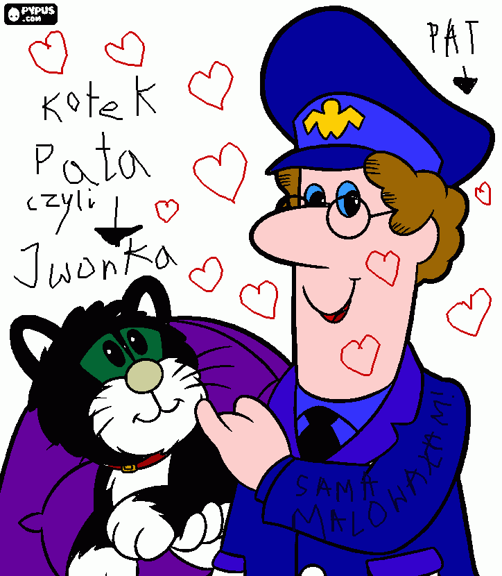 kolorowanka Pat i kot