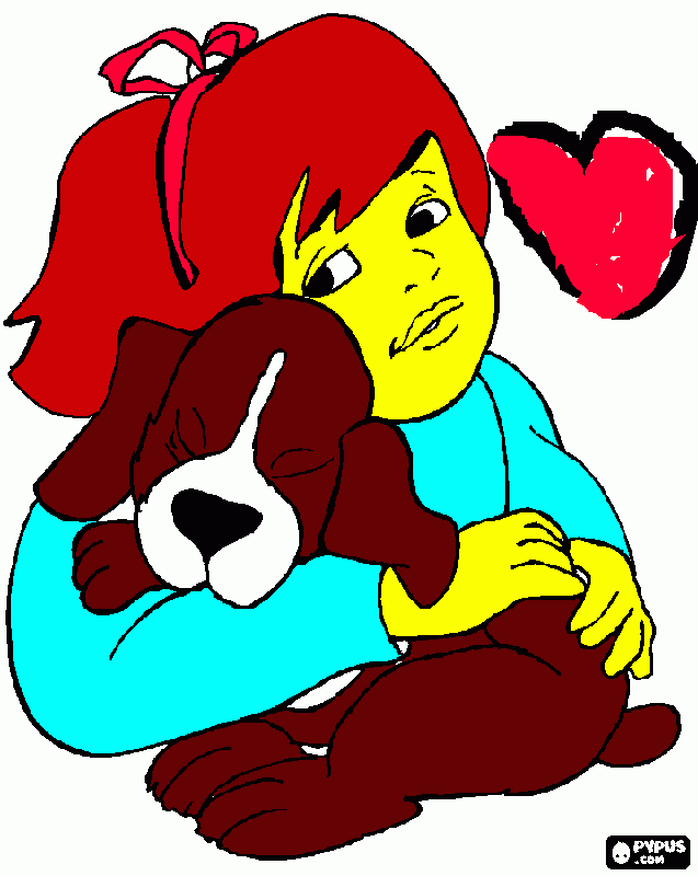 kolorowanka pies i dziecko