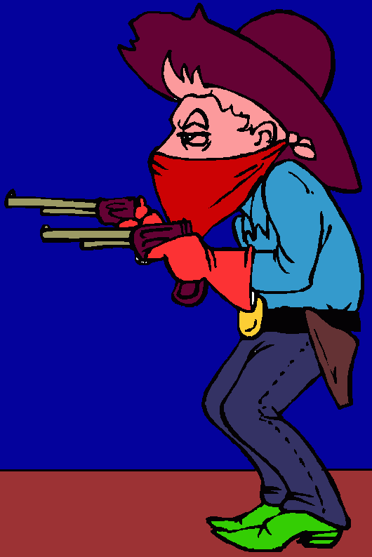kolorowanka pistolet i bandyta