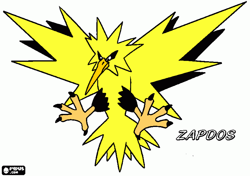 kolorowanka Pokemon Zaptos