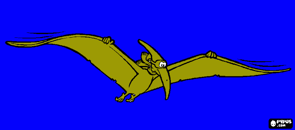 kolorowanka pteranodon, który chce coś zjeść
