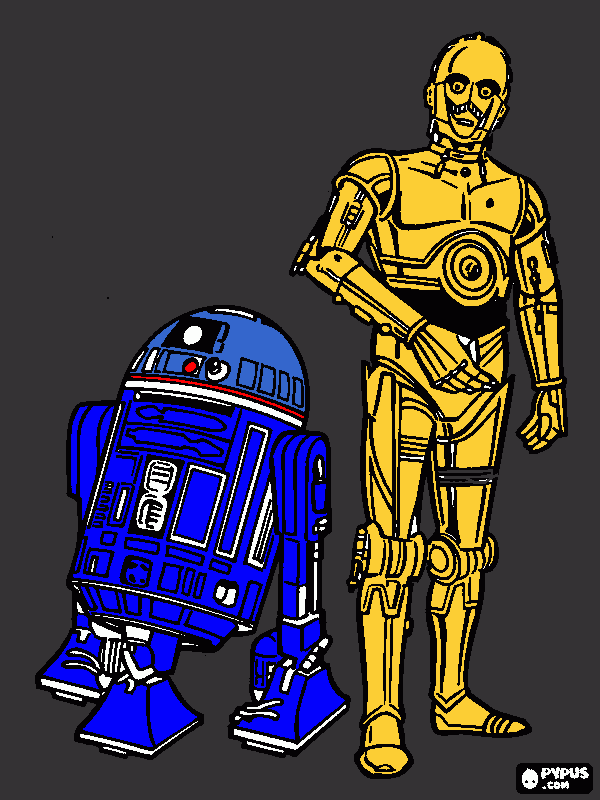 kolorowanka R2-D2, C-3PO