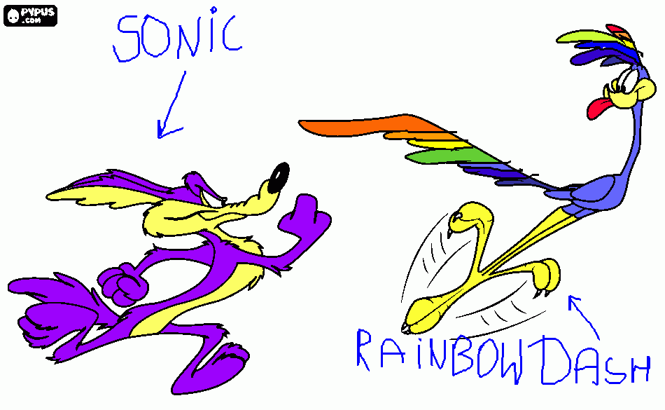 kolorowanka rainbow i sonic 