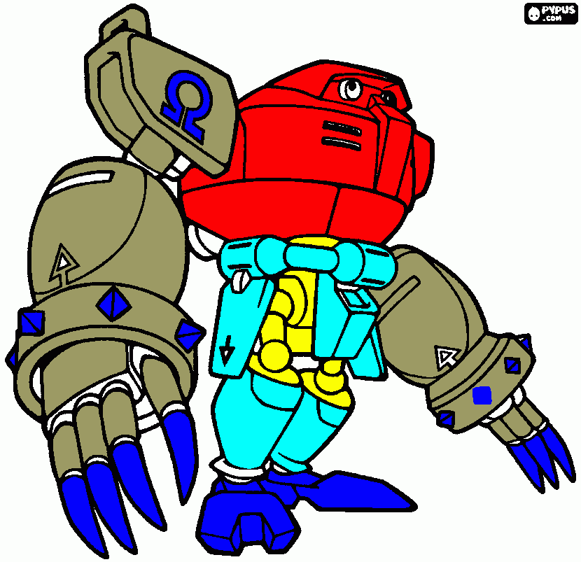kolorowanka robot czerwony
