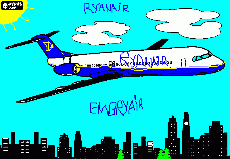 kolorowanka ryanair embryair