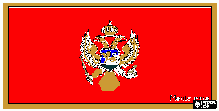 kolorowanka rysunek flaga czarnogóry