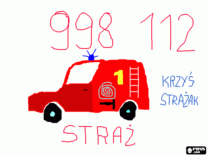 kolorowanka Rysunek strażacki