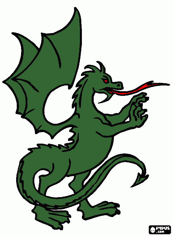 kolorowanka Smok heraldyczny