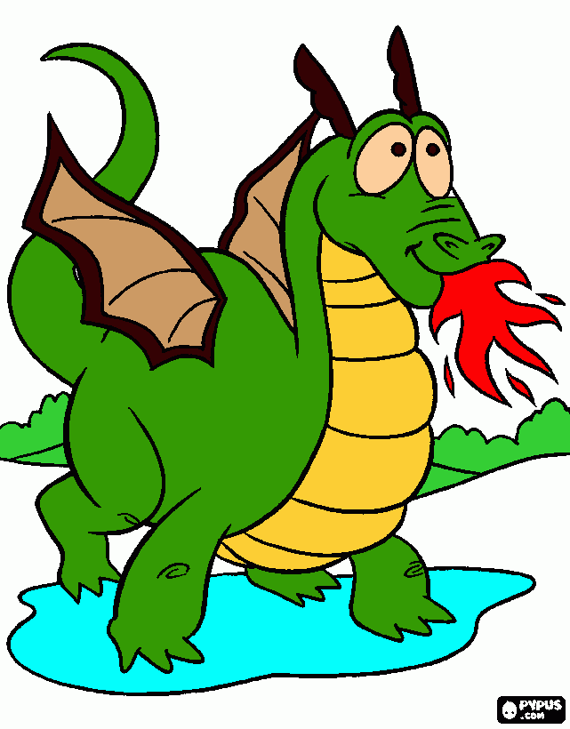 Kolorowanka Smok Z Płomieni Rysunek Do Druku Smok Z Płomieni