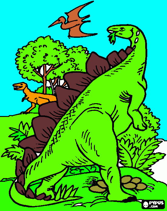 kolorowanka stegozaur pteranodon allozaur