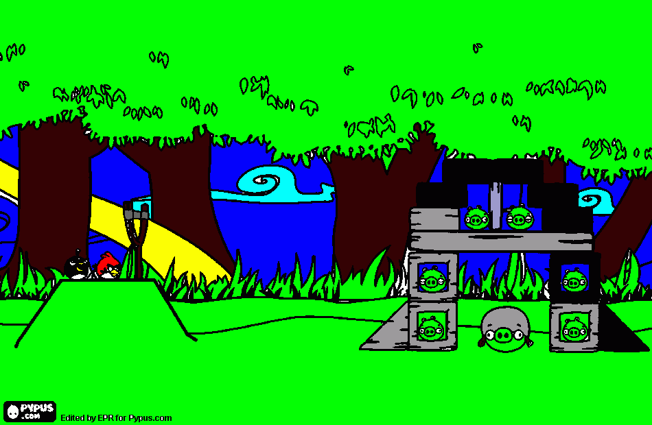 kolorowanka swinie angry birds dla Ciebie