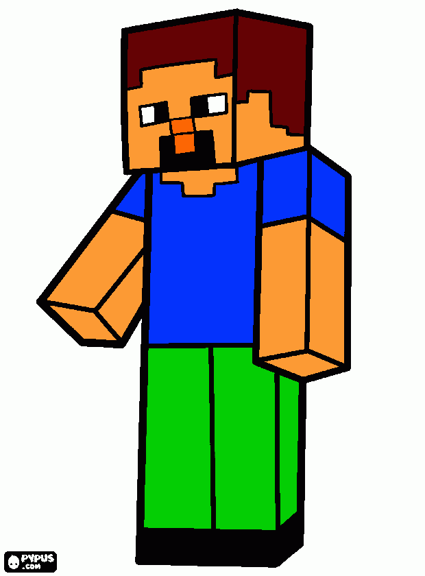 kolorowanka tata to stev z minecrafta