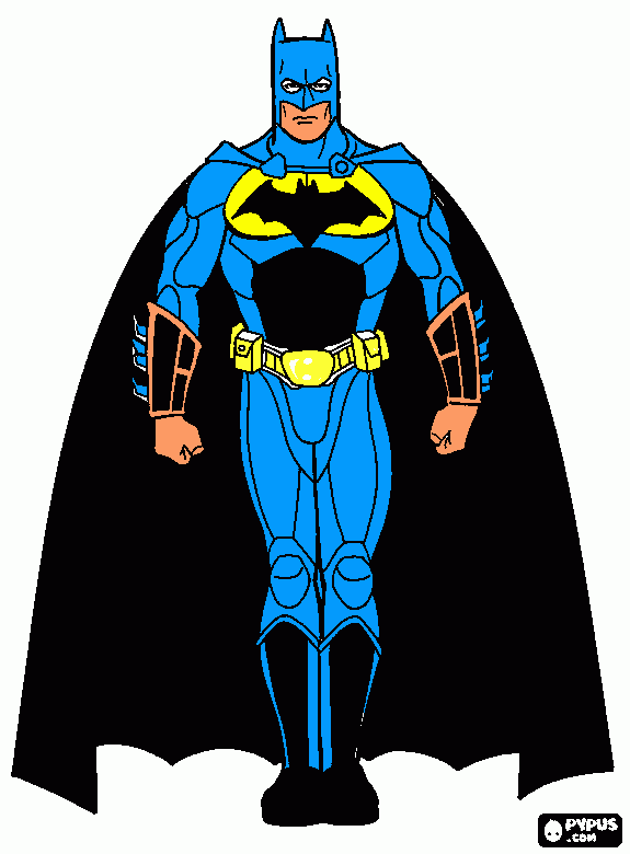 kolorowanka to jest batman on jestniebieski i ma peleryne