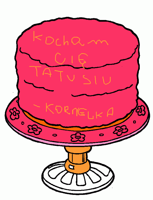 kolorowanka tort urodzinowy