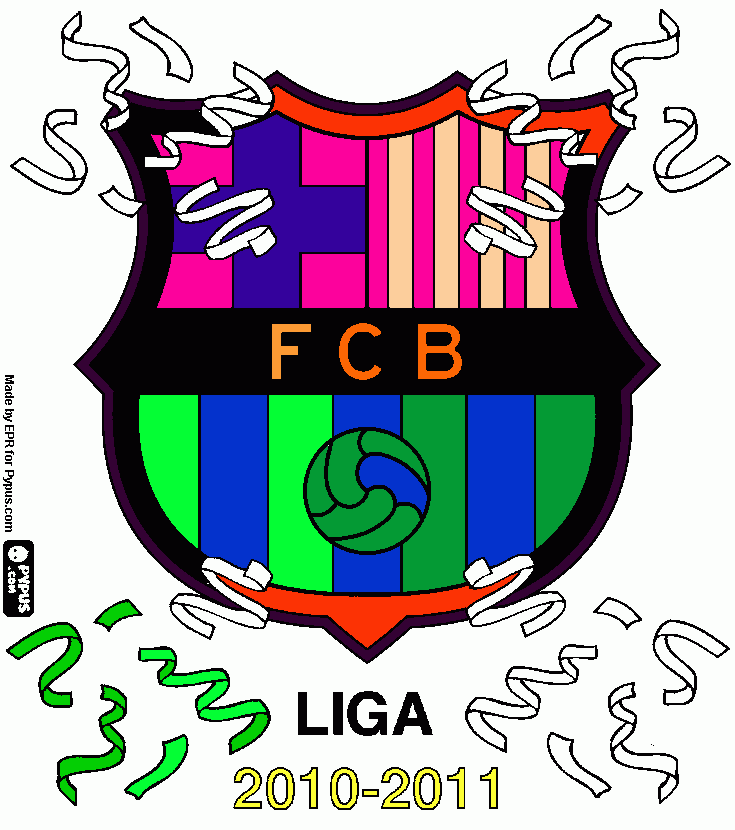kolorowanka znaczek FC Barcelony