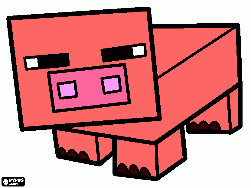 kolorowanka Świnka z minecraft