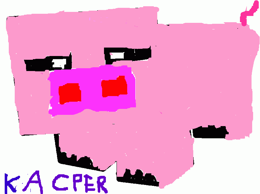 kolorowanka Świnka z minecrafta