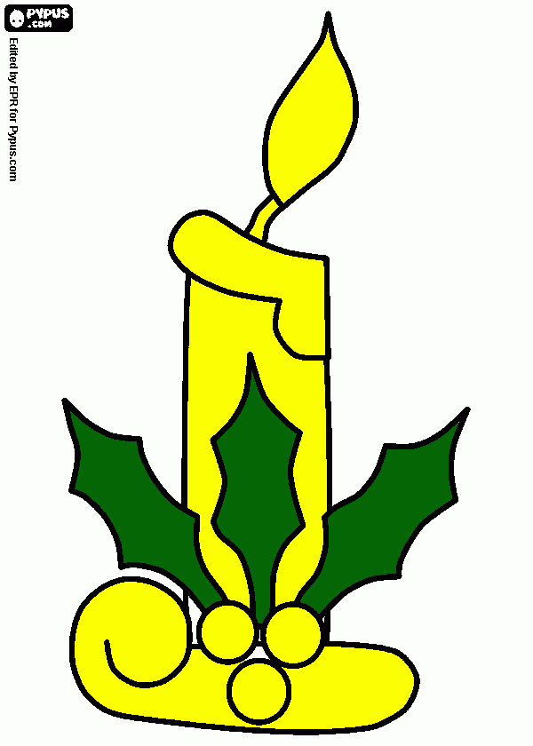 kolorowanka świeca świąteczna