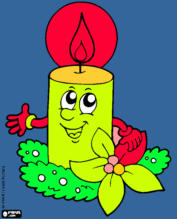 kolorowanka świeczka