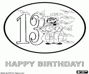 kolorowanka 13 lat pozdrowienie, Hrabia Dracula