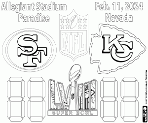 kolorowanka 49ers vs Chiefs, Super Bowl 2024