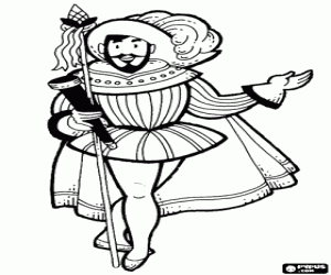 kolorowanka Admirał z teleskopu i włóczni