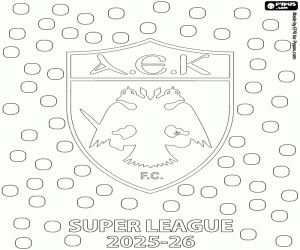 kolorowanka AEK Ateny, mistrz 2025-2026