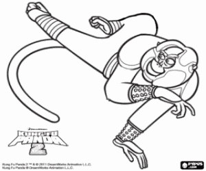 kolorowanka Akrobatyczny Mistrz Małpa