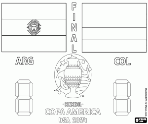 kolorowanka Argentyna - Kolumbia, Copa America 2024