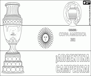 kolorowanka Argentyna, mistrz Copa America 2021