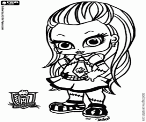kolorowanka Baby Frankie, Baby Monster High
