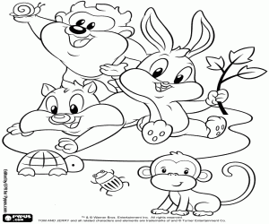 kolorowanka Baby Looney Tunes z małe zwierzęta