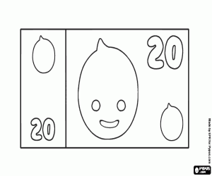 kolorowanka Banknot 20 Pypus