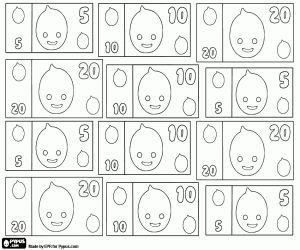 kolorowanka Banknoty z Pypus 5, 10 i 20