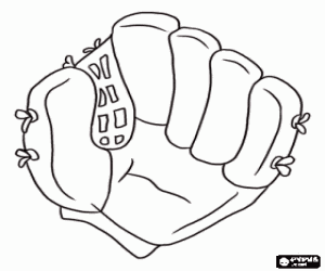 kolorowanka Baseball Rękawica