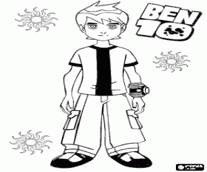 kolorowanka Ben 10 i Omnitrix z logo