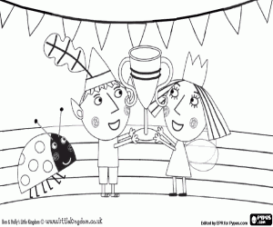 kolorowanka Bena i Holly z Pucharem