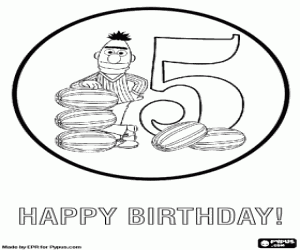 kolorowanka Bert i pięć melonów na 5 lat