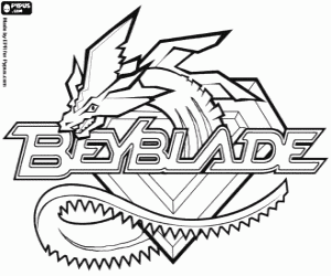 kolorowanka Beyblade logo ze smokiem