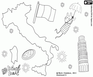 kolorowanka Blinky latające nad Włochami