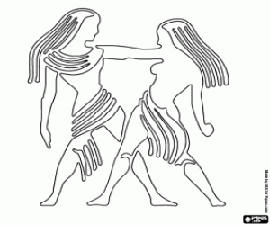 kolorowanka Bliźnięta, znak horoskop