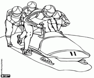 kolorowanka Bobslej sportowców z