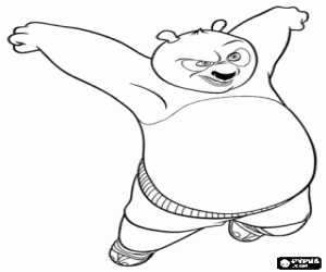 kolorowanka Po, bohater Kung Fu Panda